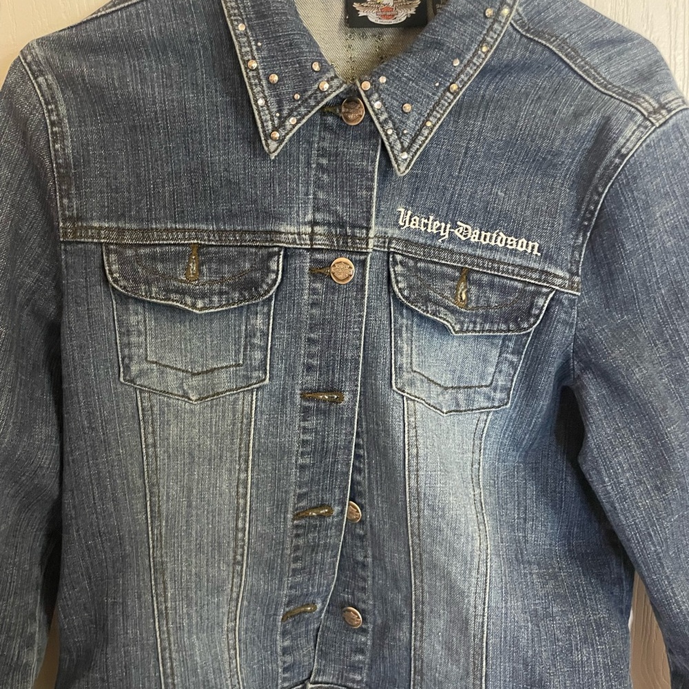 Women’s Harley Davidson, jean jacket size medium good condition - Picture 9 of 10